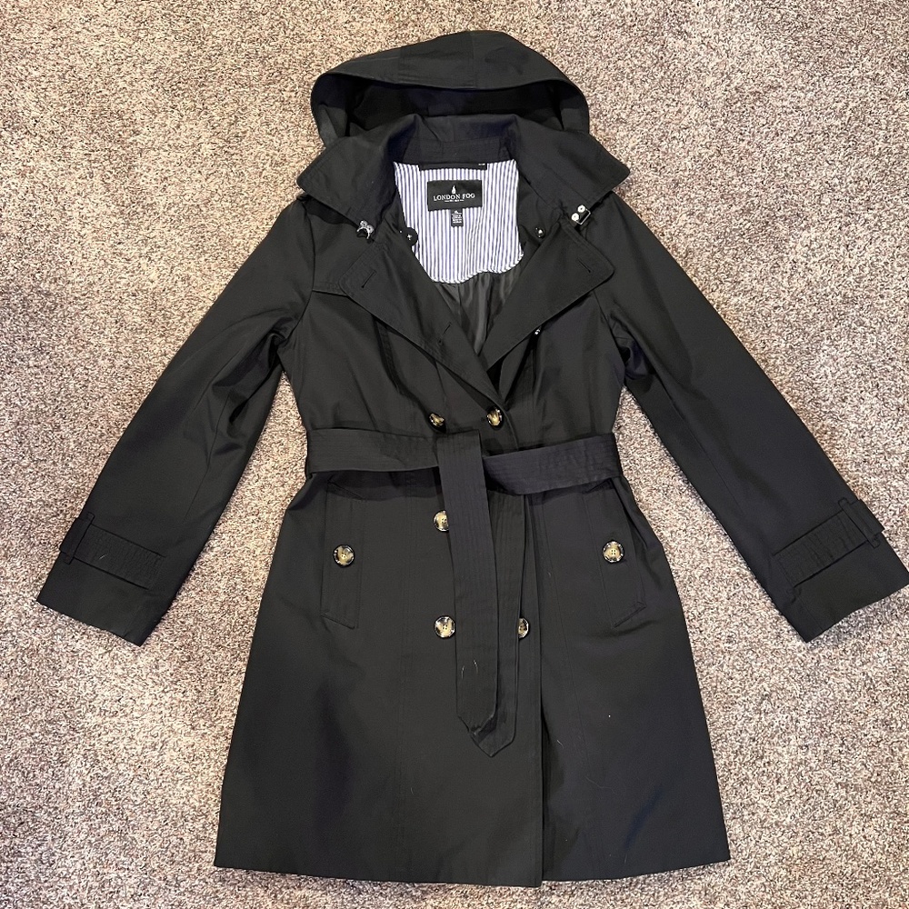 London Fog Black Trench Coat